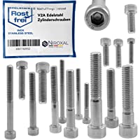 Tornillo cilíndrico de acero inoxidable V2A M4 (=4 mm) 16-mm de longitud de tornillo 100 unidades 16-mm rosca completa…